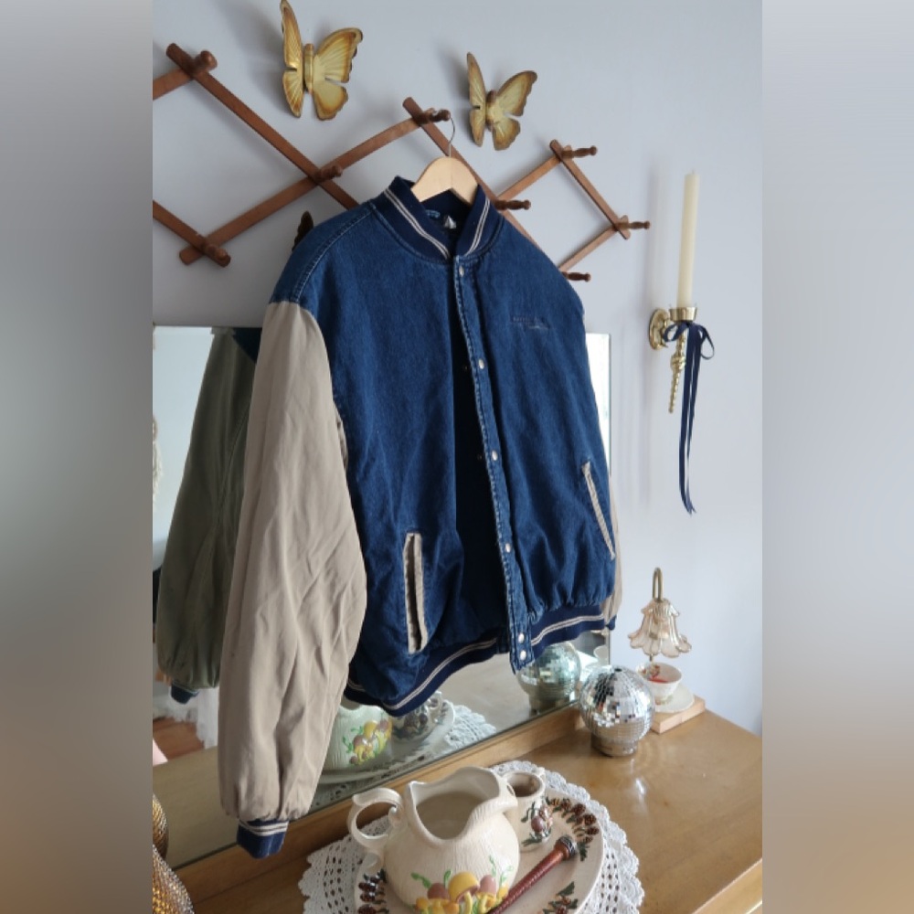 Vintage Canyon Guide Outfitters Men’s size XXL denim blue bomber jacket